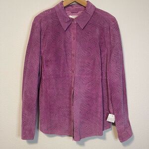 Vintage Co & Eddy Suede Iris Purple Button Down Top NWT Size 16